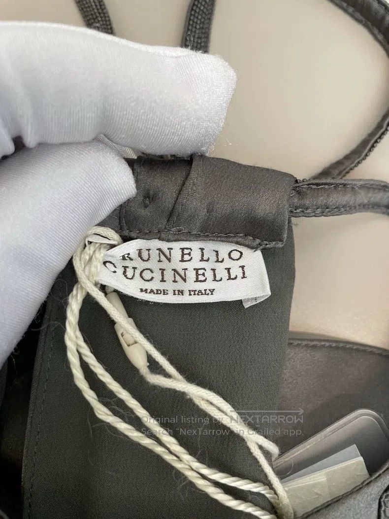 Brunello Cucinelli Brunello Cucinelli Beaded Off Shoulder Silk Dress Size M / US 6-8 / IT 42-44 - 3 Thumbnail