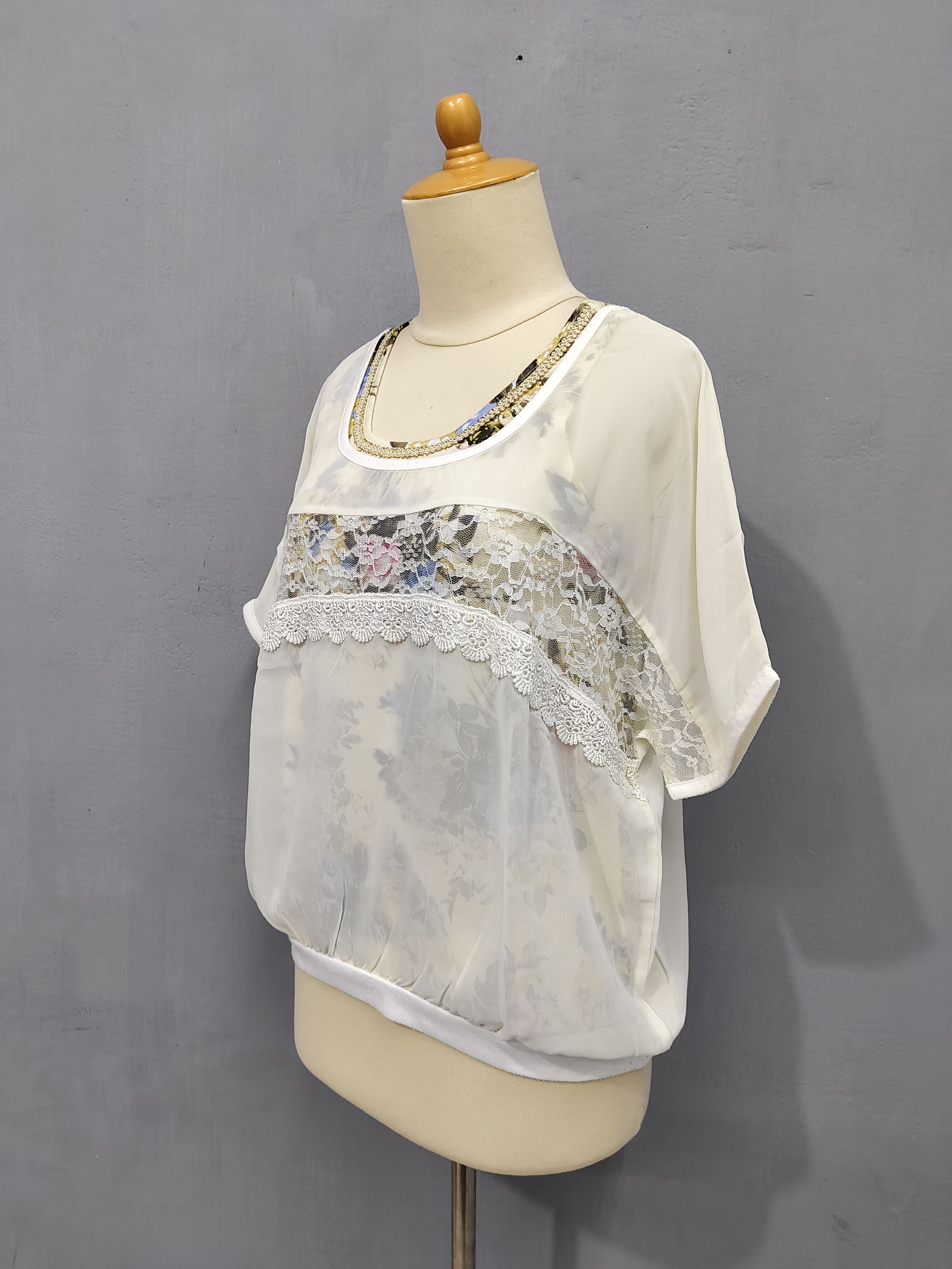 LIZ LISA 2000s Axes Femme🇯🇵 Layered Sheer Chiffon Floral Inner Lace Size M / US 6-8 / IT 42-44 - 3 Thumbnail