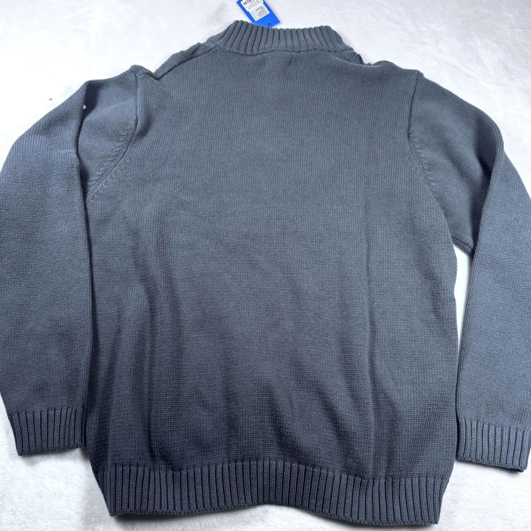 Vintage VINTAGE Gioberti Mens Sweater Knit Cable Mock Neck Three-Button Charcoal Gray L Pullover Shirt Size US L / EU 52-54 / 3 - 4 Thumbnail