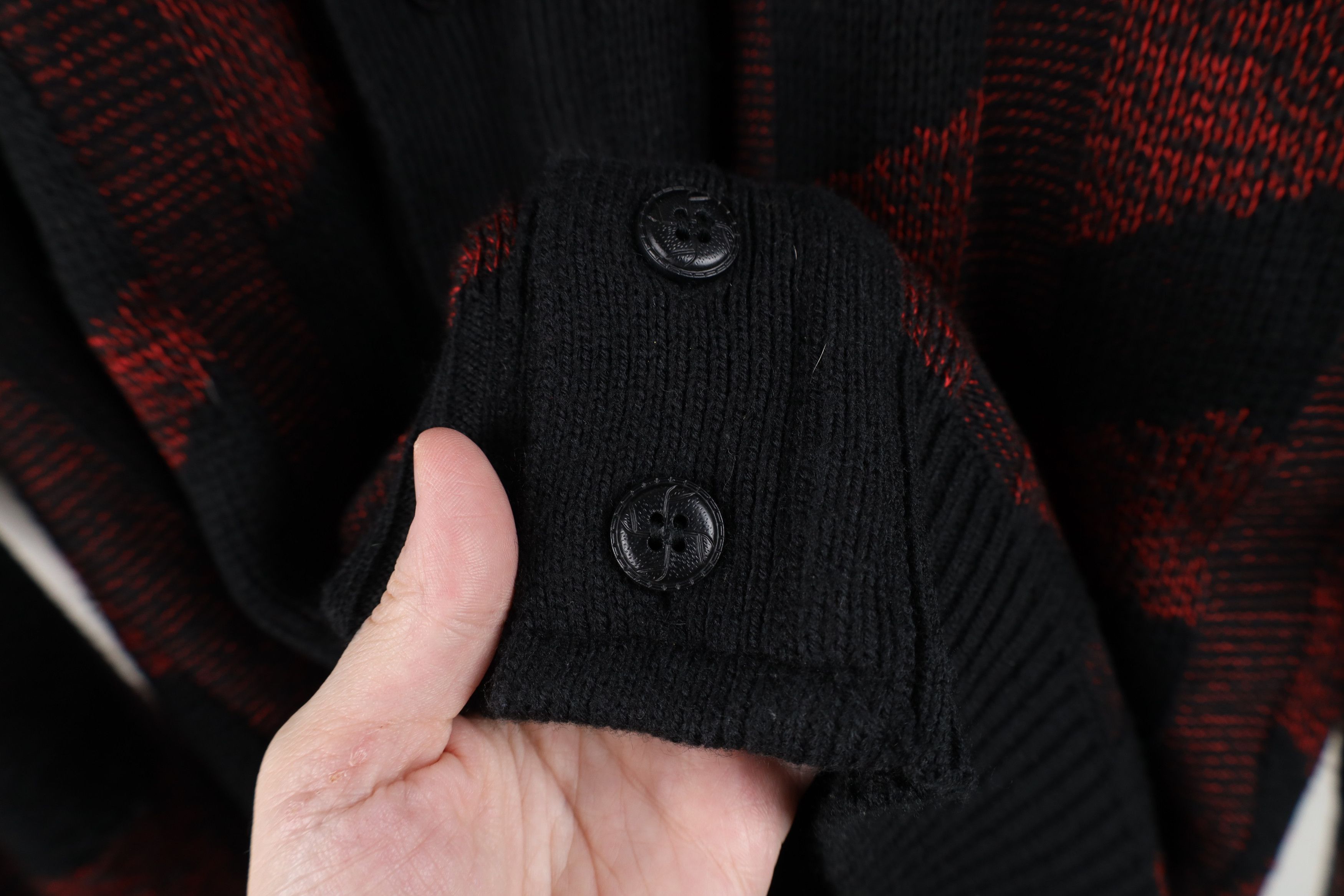 Vintage Vintage 90s Streetwear Striped Ribbed Knit Cardigan Sweater Size US XL / EU 56 / 4 - 5 Thumbnail