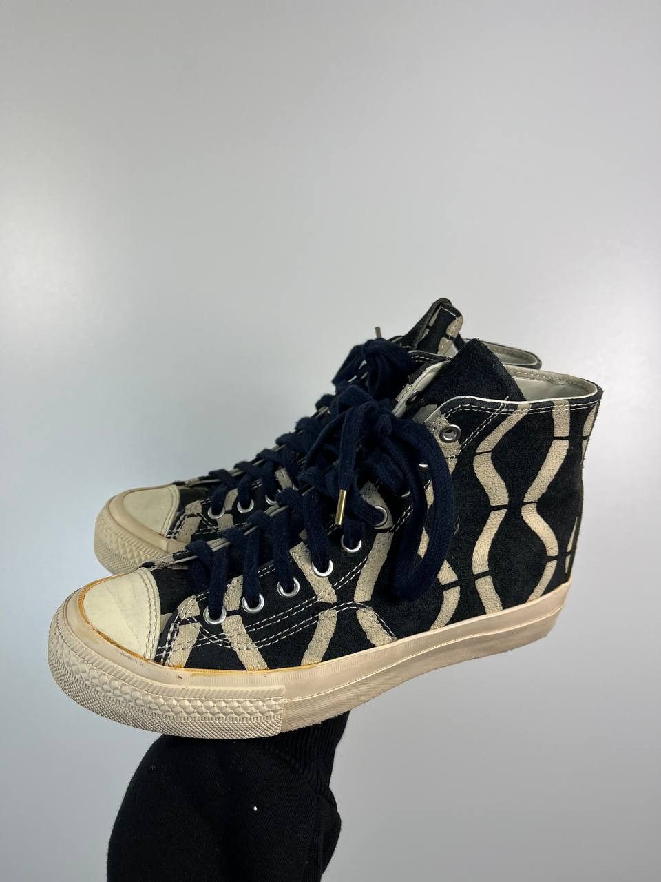 Visvim Visvim Skagway Hi Black Beige Canvas Sneakers Women’s US 7 Size US 7 / IT 37 - 1 Thumbnail