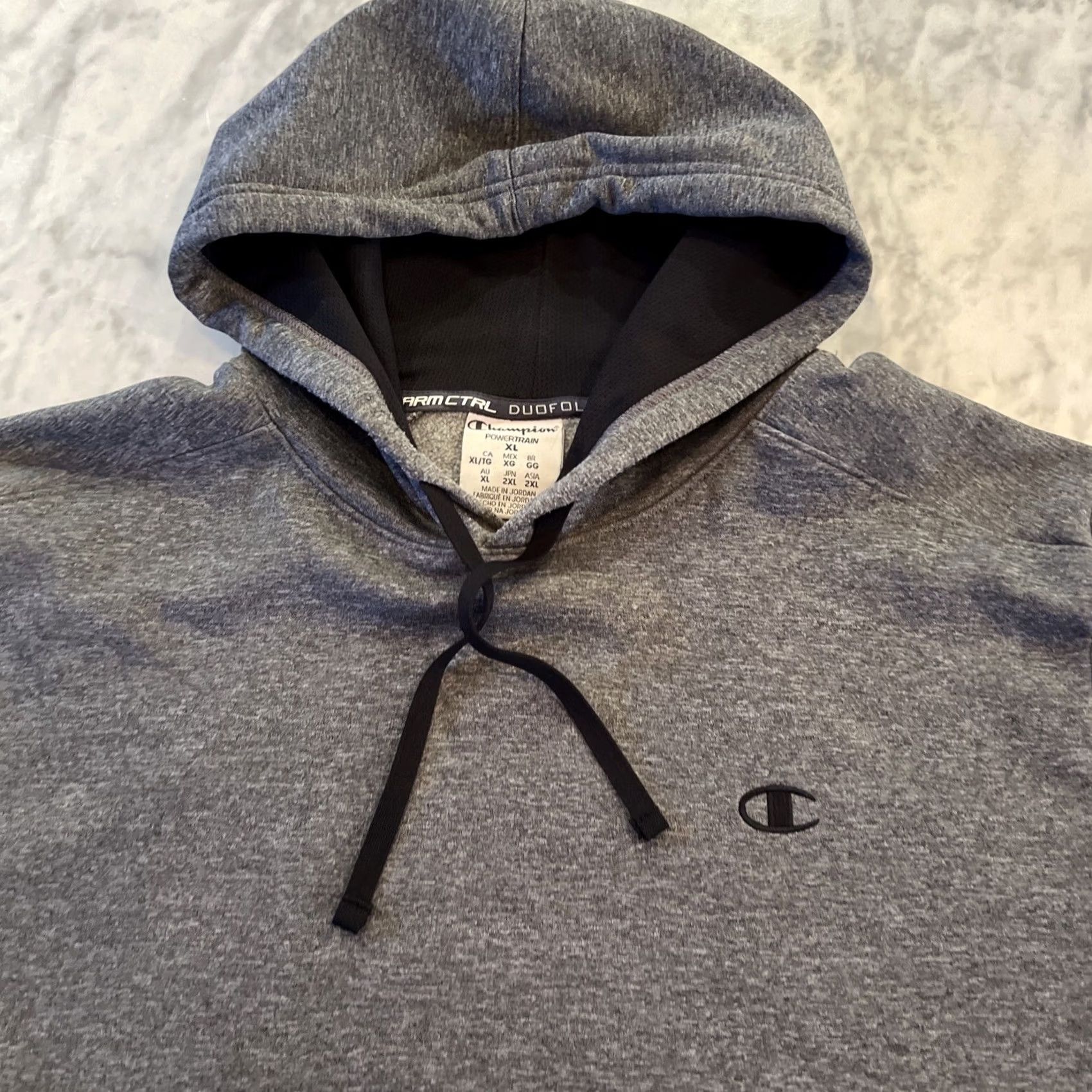 Champion Champion Shirt Mens XL Gray Sweatshirt Power train Men Hooded Pullover Grey Front Pocket Size US XL / EU 56 / 4 - 3 Thumbnail