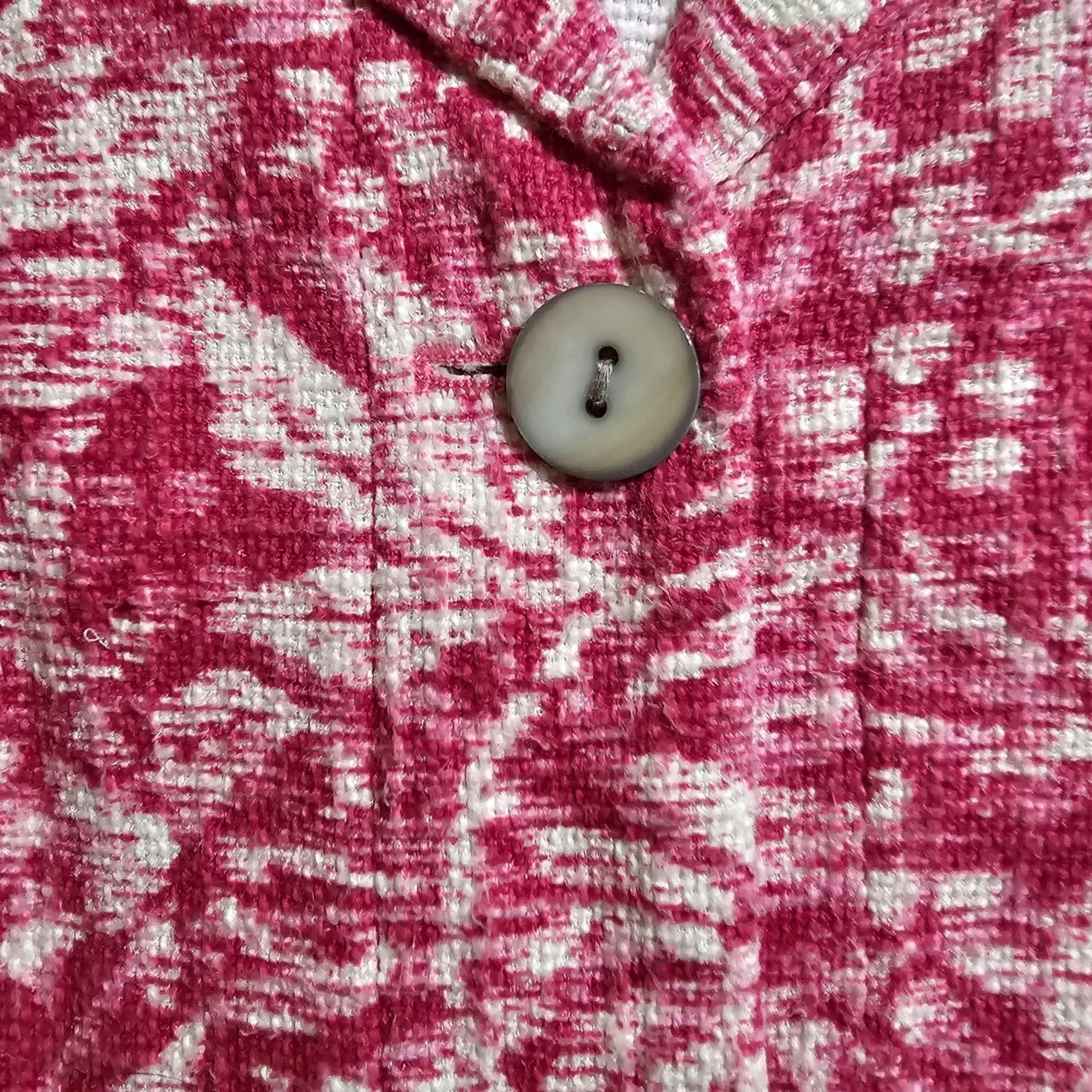 Coldwater Creek Coldwater Creek Blazer Women L Pink White Floral 3/4 Sleeve Tweed Jacket Career Size L / US 10 / IT 46 - 5 Thumbnail
