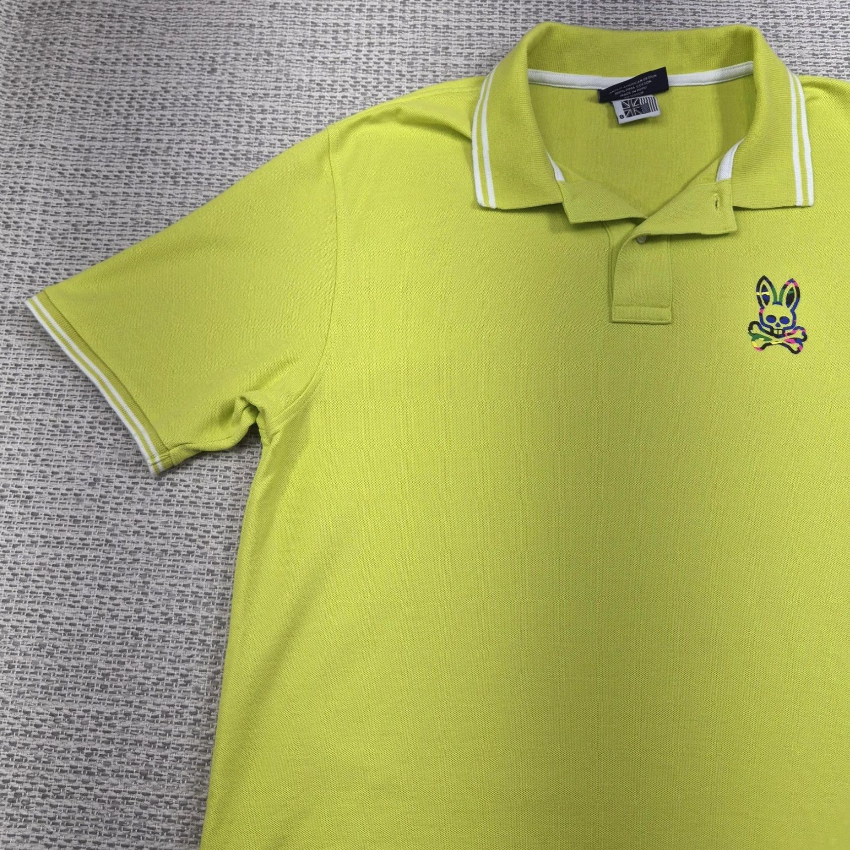 Psycho Bunny Psycho Bunny Polo Golf Shirt Mens 2XL Green Pima Cotton Skull Bunny Preppy Shirt Size US XXL / EU 58 / 5 - 3 Thumbnail
