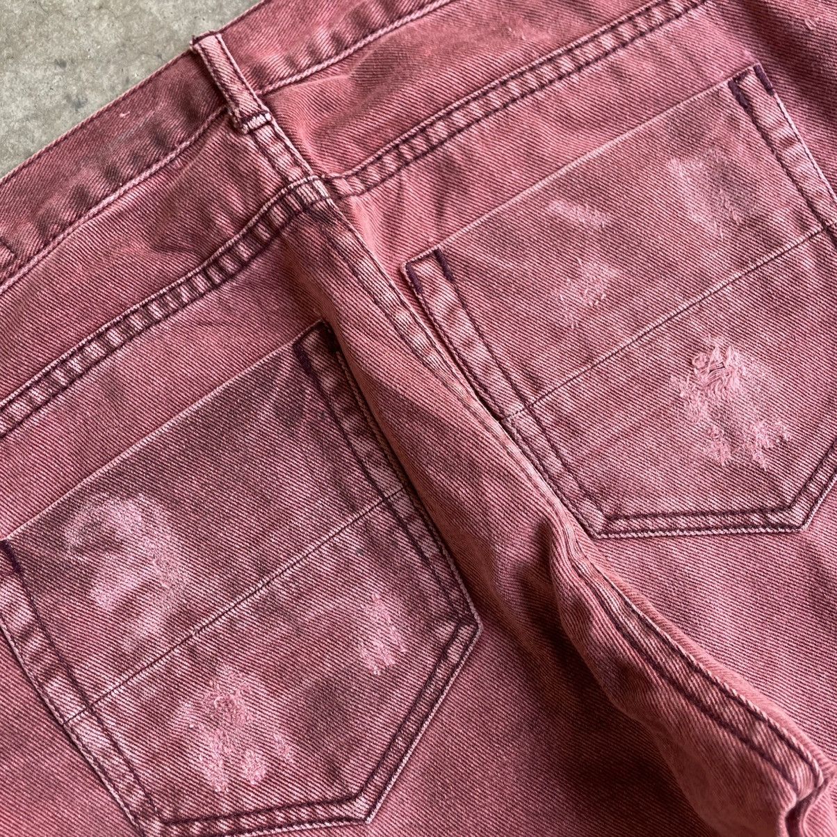 semanticdesign 🔥🇯🇵Semantic Design Emo Rock Gothic Bikers Maroon Denim Jeans Size US 33 - 9 Thumbnail