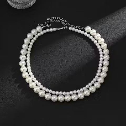 Jewelry Double Layered Big Pearl Necklace Size ONE SIZE - 2 Thumbnail