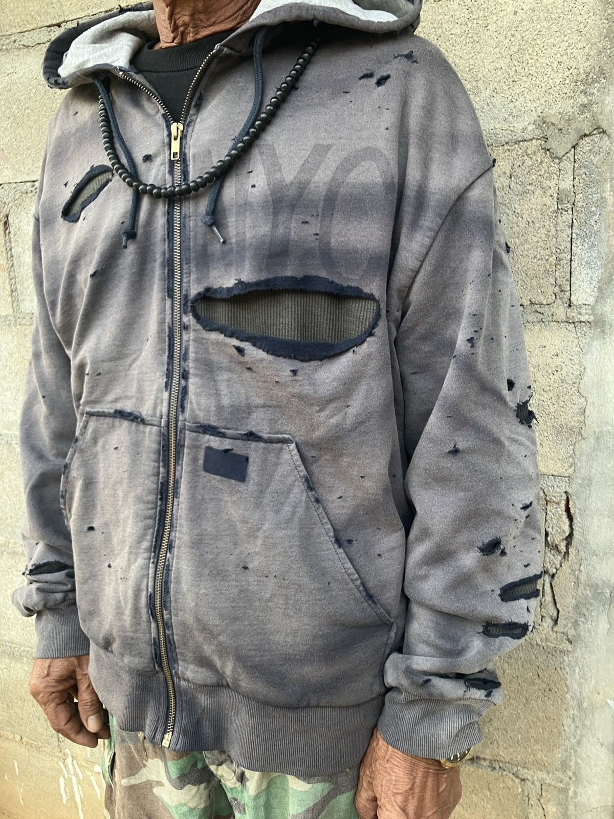 Dickies × StraightFaded Hoodie zip & faded destroyed. Size US XL / EU 56 / 4 - 7 Thumbnail