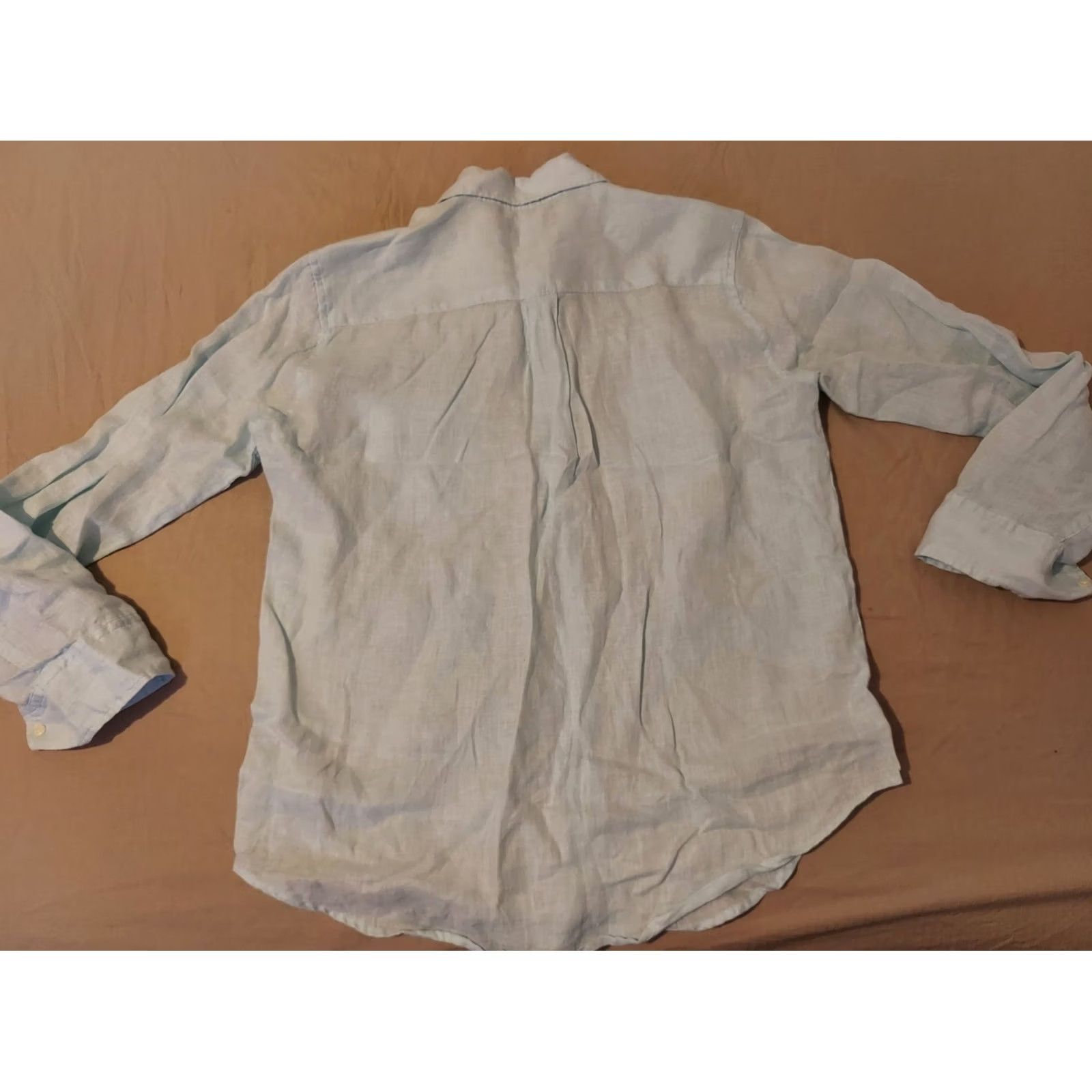 Gap Gap Blue Linen Button Blouse Shirt Womens S Small Long Sleeve Collared Casual Sleeve Basic Solid Size S / US 4 / IT 40 - 5 Thumbnail