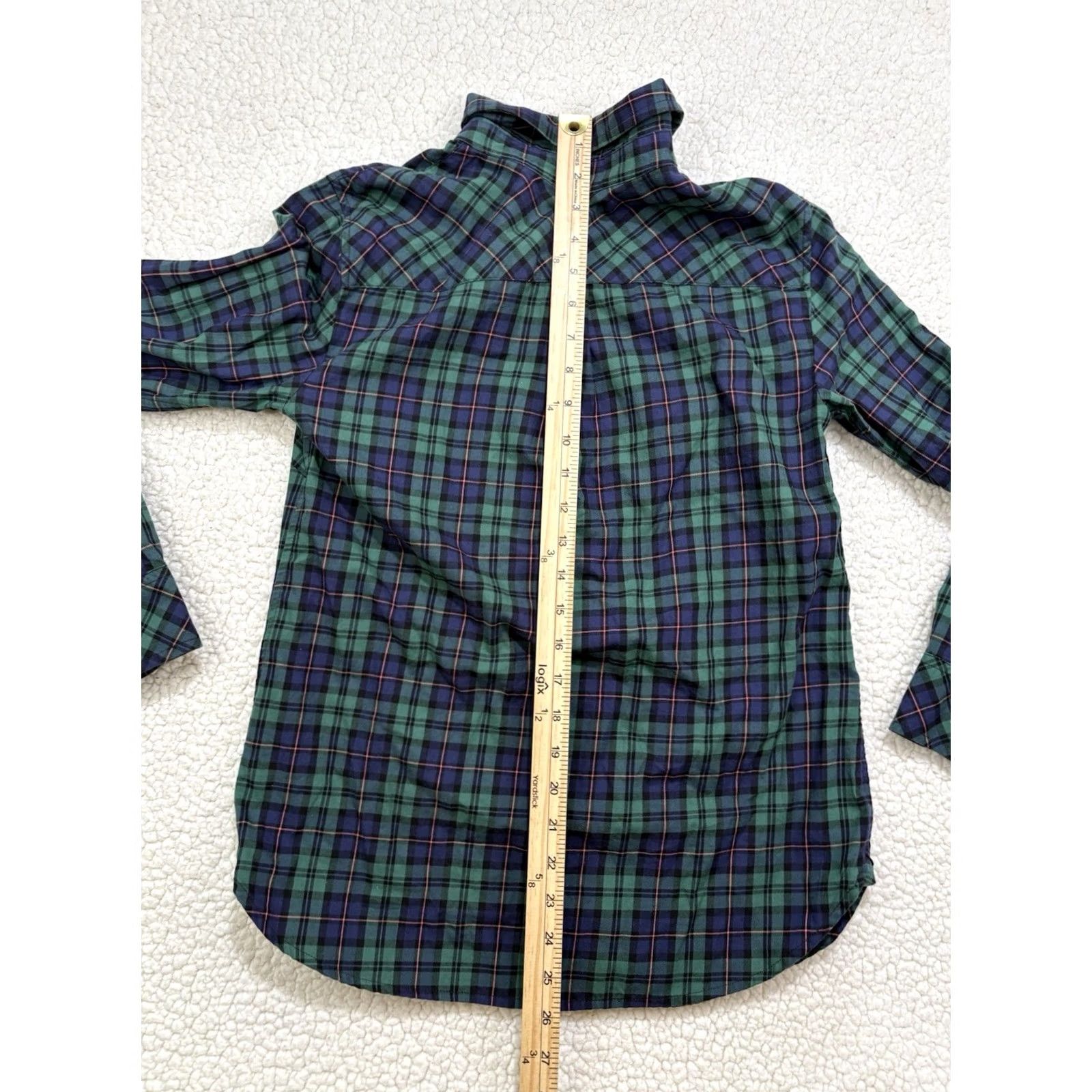 Talbots Talbots Womens XS Blouse Shirt Long Sleeve Green Plaid Button Collared Casual Preppy Academia Regular Size XS / US 0-2 / IT 36-38 - 6 Thumbnail