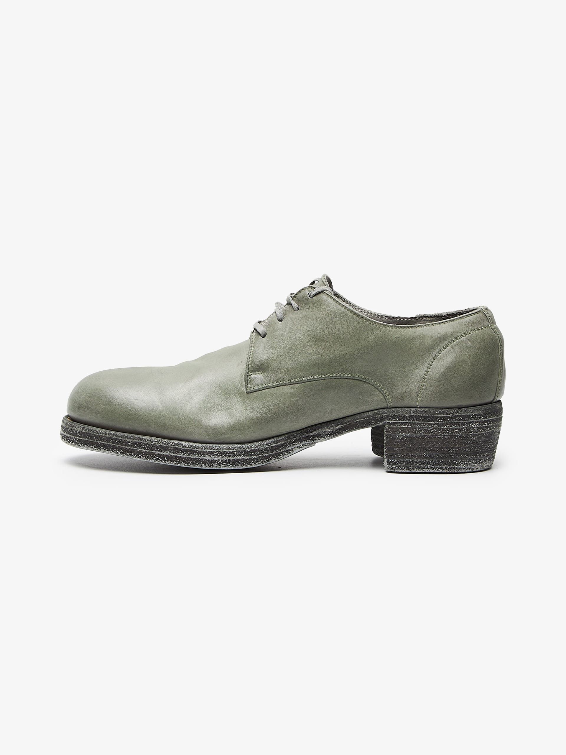 image of Guidi Gray-Green Derby Boots in Grey, Men's (Size 11)