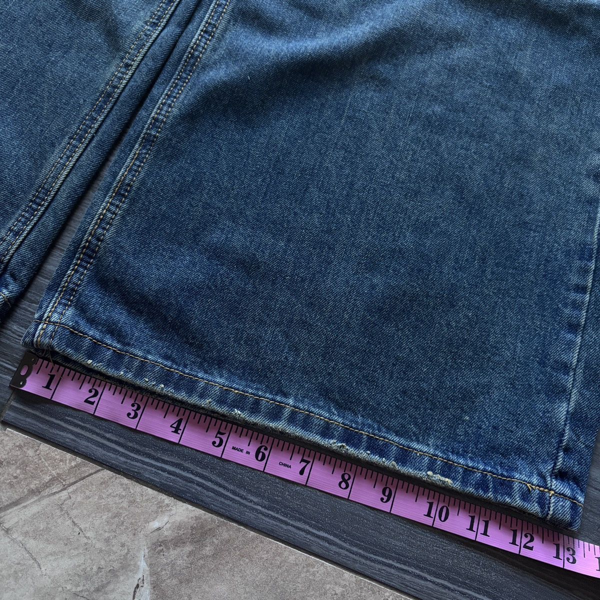 Japanese Brand × Vintage Washed Blue Baggy Wide Leg Jeans Size US 34 / EU 50 - 3 Thumbnail