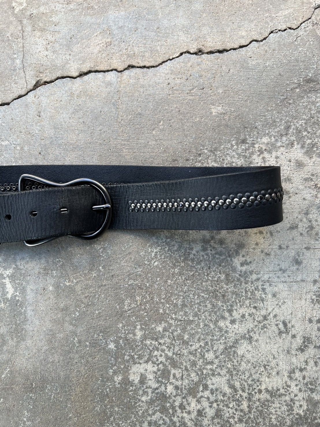 Vintage Vintage Studded Leather Belt Size 34 - 4 Thumbnail