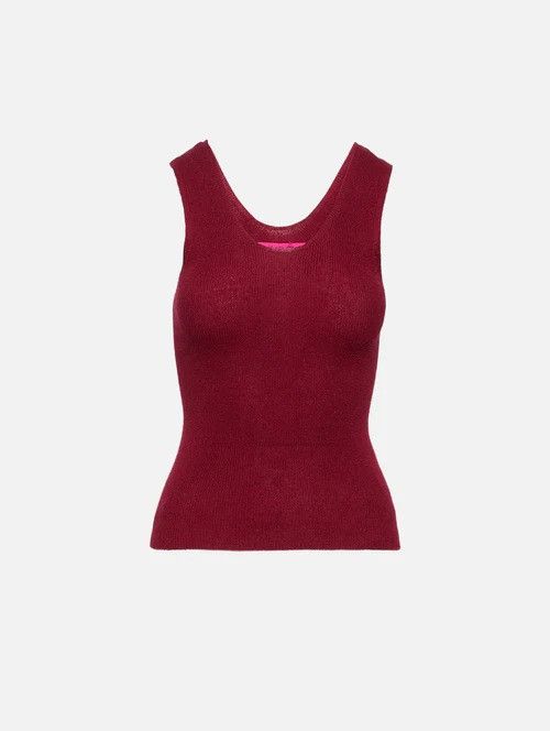 The Elder Statesman $395 The Elder Statesman Delicash Merlot Tank Top Size S / US 4 / IT 40 - 1 Thumbnail