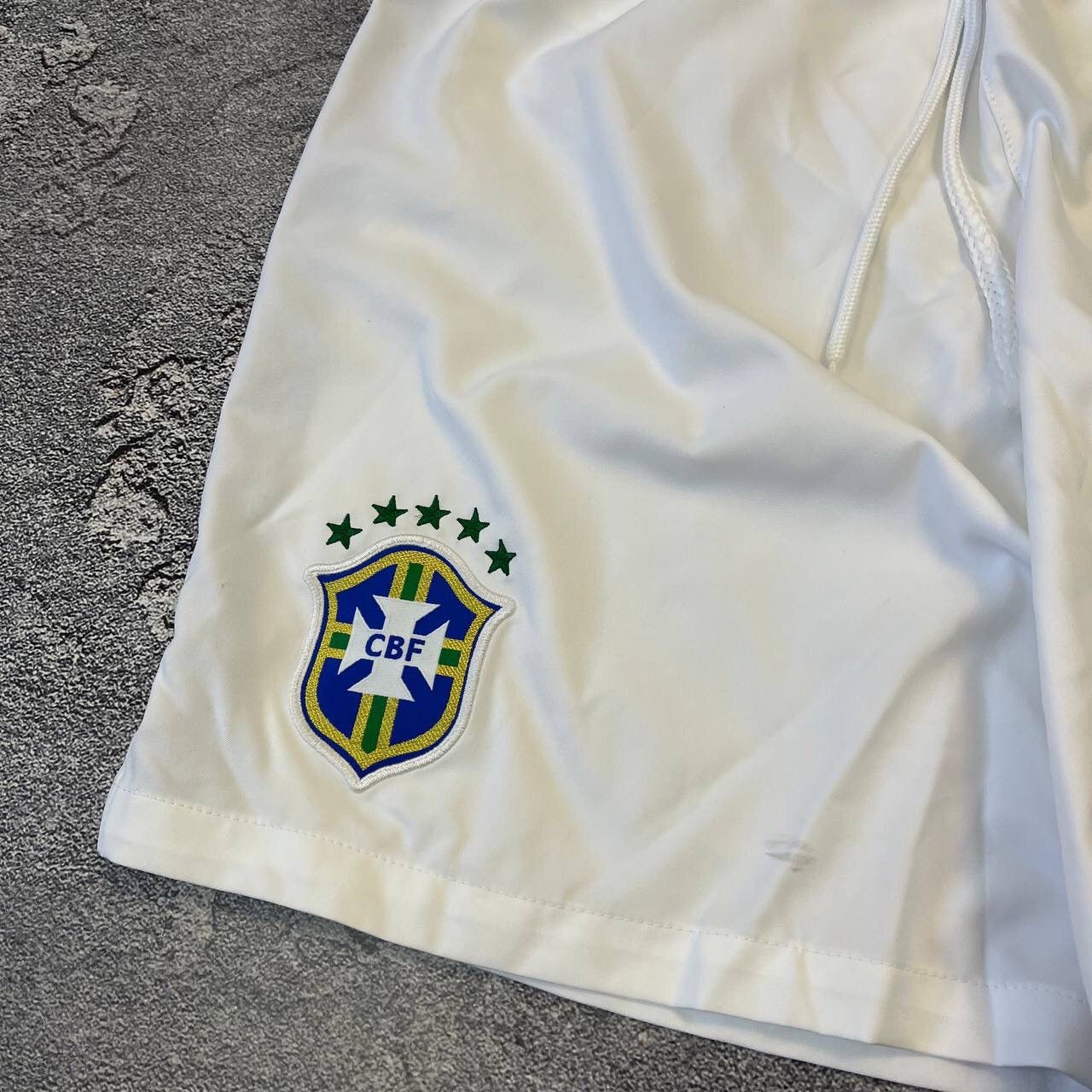 Nike Nike Brazil Football Shorts Mens Athletic Soccer White Size US 35 - 14 Thumbnail