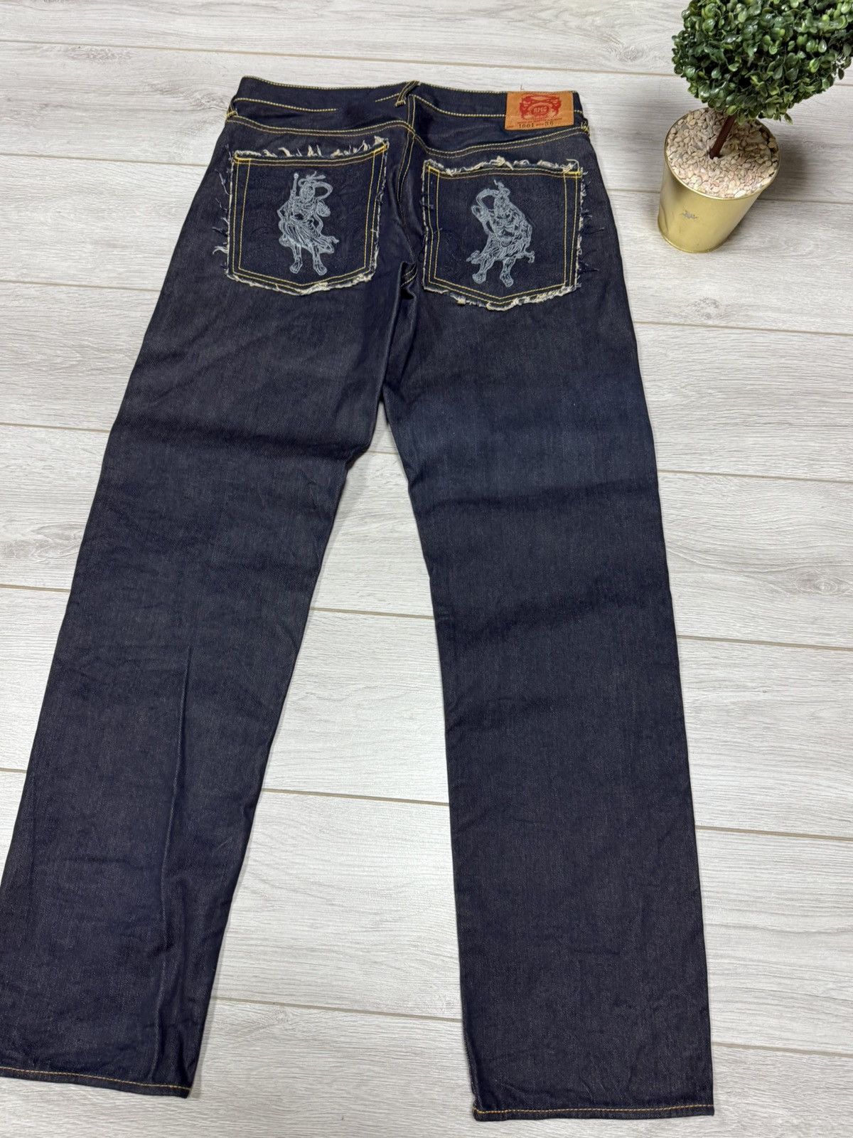 Red Monkey Red Monkey Company samurai RMC waves Japanese denim jeans Size US 36 / EU 52 - 4 Thumbnail