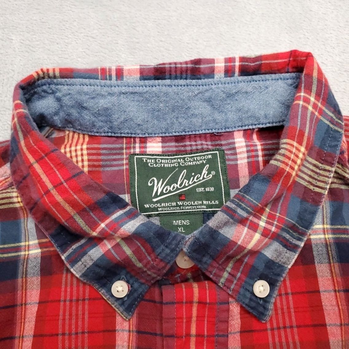Vintage Woolrich Shirt Men XL Blue Red Plaid Cotton Short Sleeve Outdoor Casual Size US XL / EU 56 / 4 - 4 Thumbnail