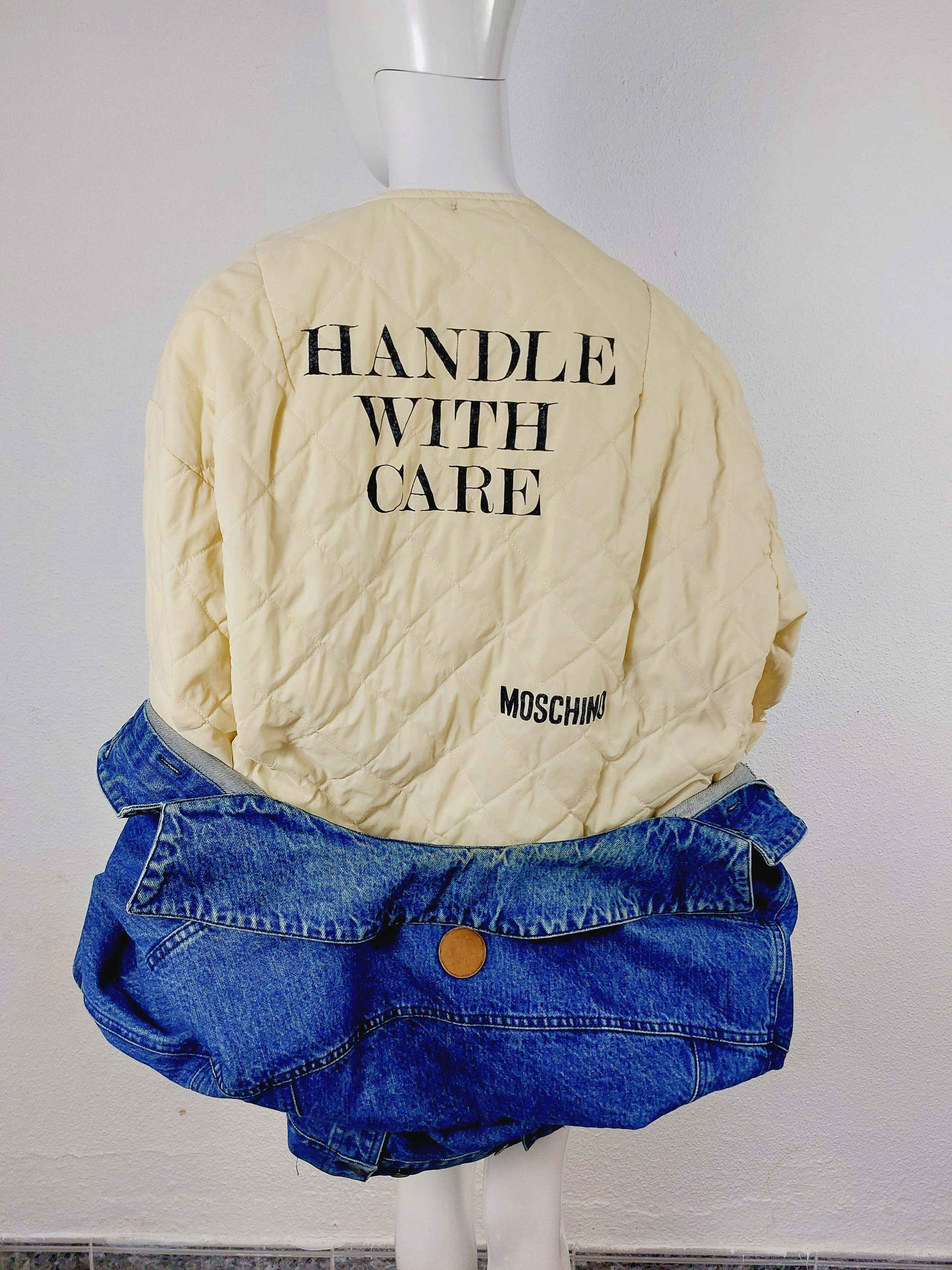 Moschino Moschino Jeans Handle With Care Denim Liner Jacket Size US M / EU 48-50 / 2 - 3 Thumbnail