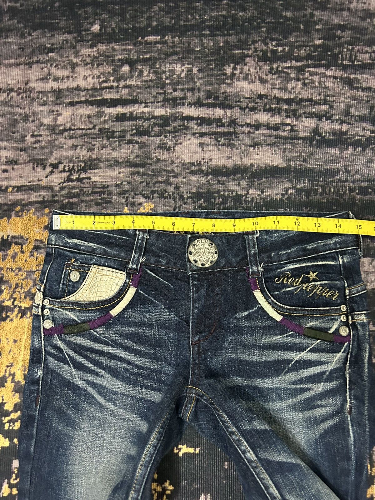 Tornado Mart Redpepper Japan Snake Pocket Washed Flare Jeans Size US 27 - 19 Thumbnail