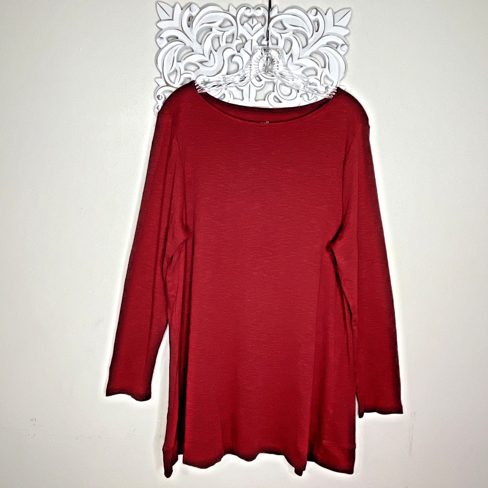 J. Jill J. JILL size XL PIMA COTTON Tunic Pullover Top Rusty BROWN Size XL / US 12-14 / IT 48-50 - 1 Thumbnail