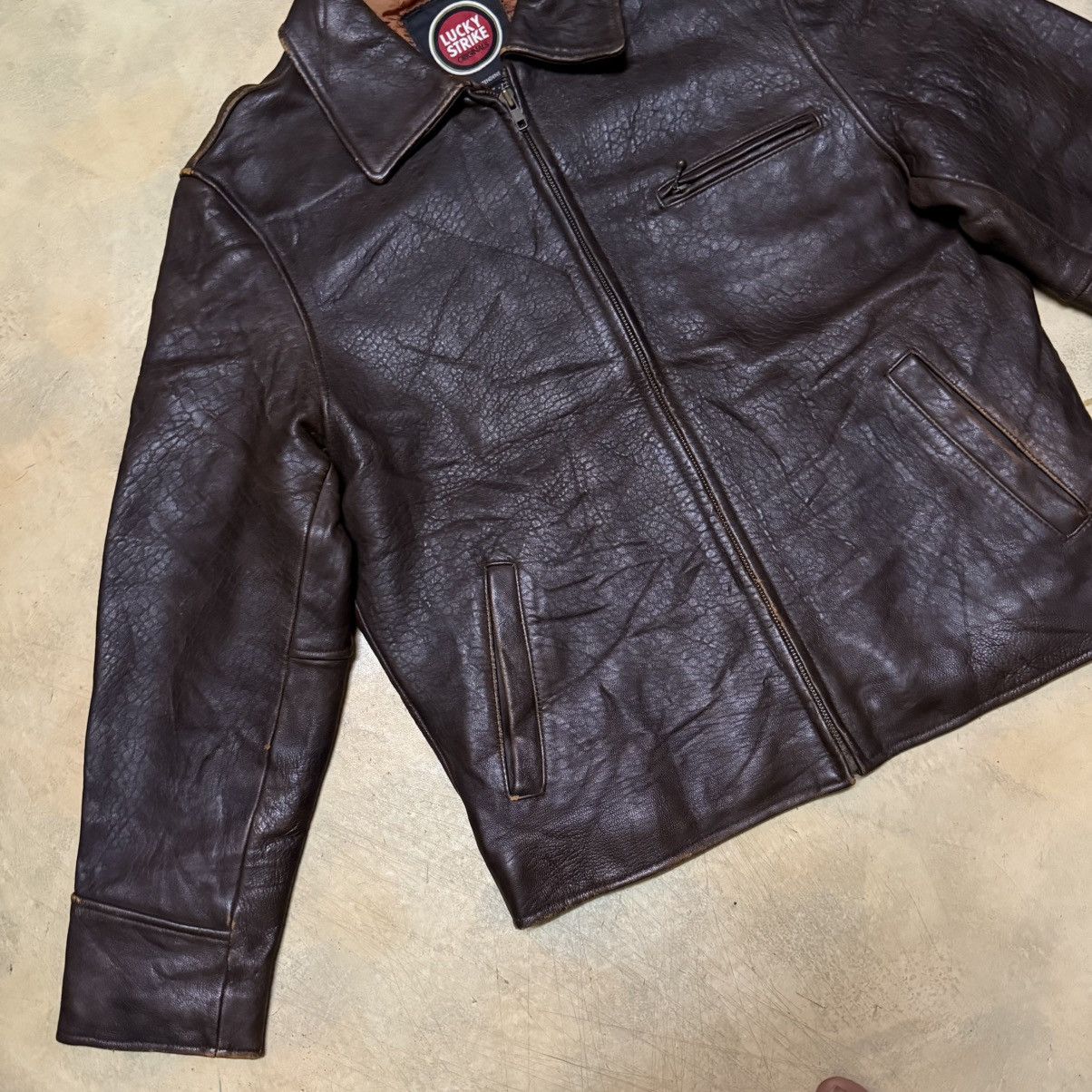 Genuine Leather Vintage Genuine Leather Lucky Strike Jacket Size US L / EU 52-54 / 3 - 4 Thumbnail