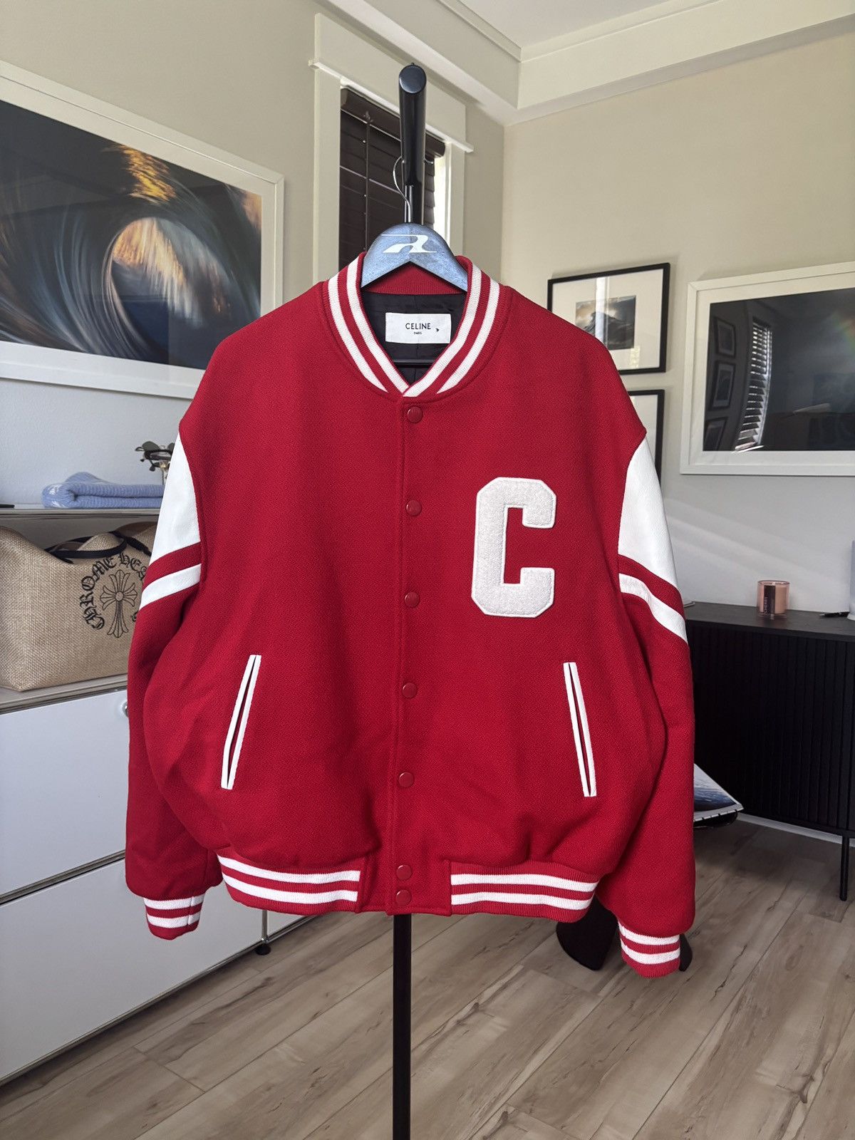 Celine | STEAL |CELINE RED LEATHER TEDDY JACKET Size US L / EU 52-54 / 3 - 7 Thumbnail