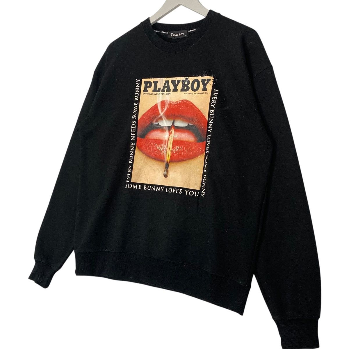 Vintage Vintage Playboy Big Logo Crewneck Sweatshirt Black Size M Size US M / EU 48-50 / 2 - 2 Thumbnail