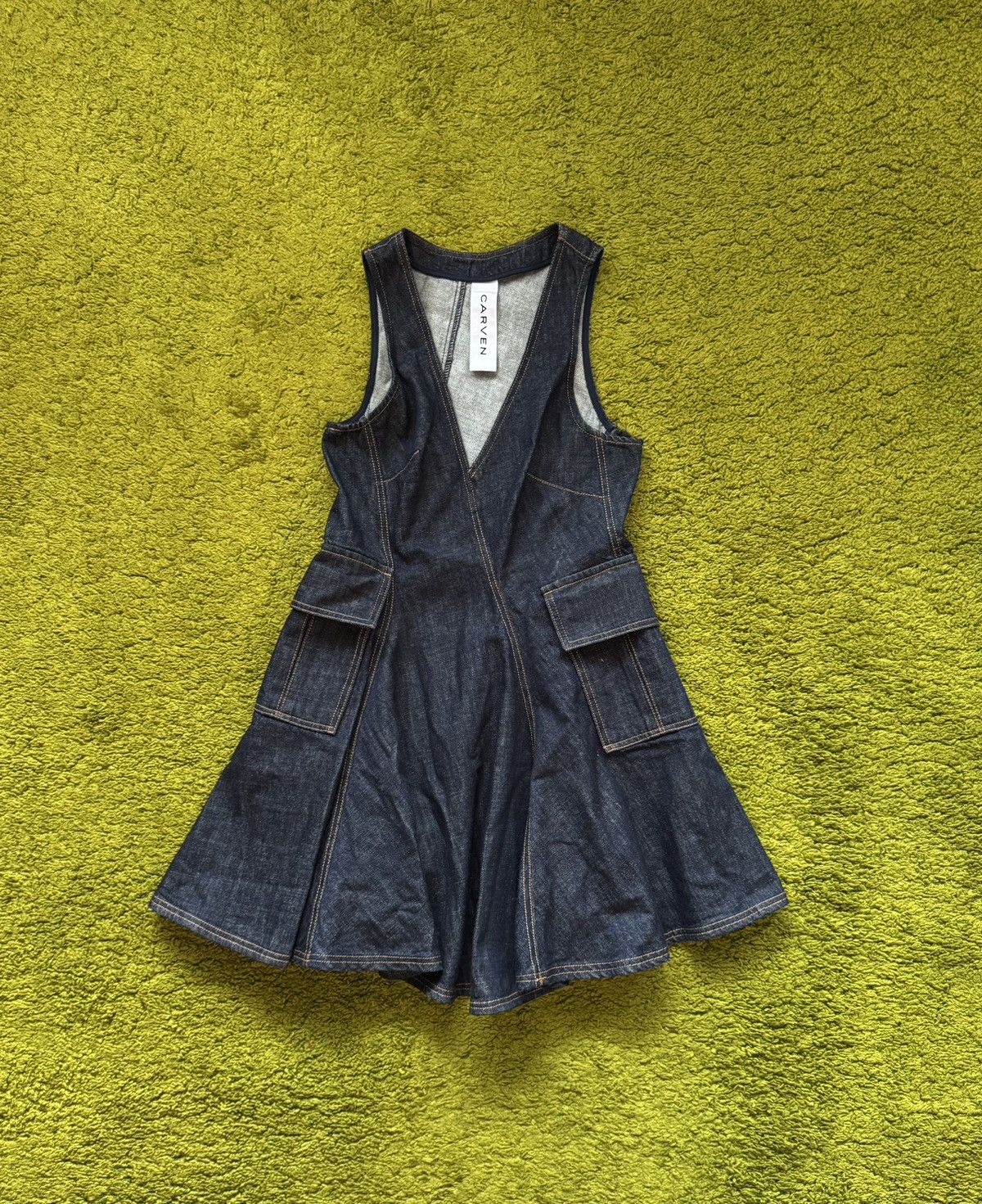 Carven × Designer Carven fit & flare babydoll denim mini dress Size S / US 4 / IT 40 - 1 Thumbnail