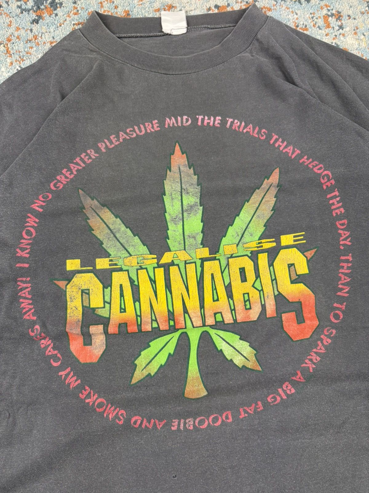 Vintage Vintage 90s Legalize Cannabis weed marihuana graphic tee Size US XL / EU 56 / 4 - 5 Thumbnail