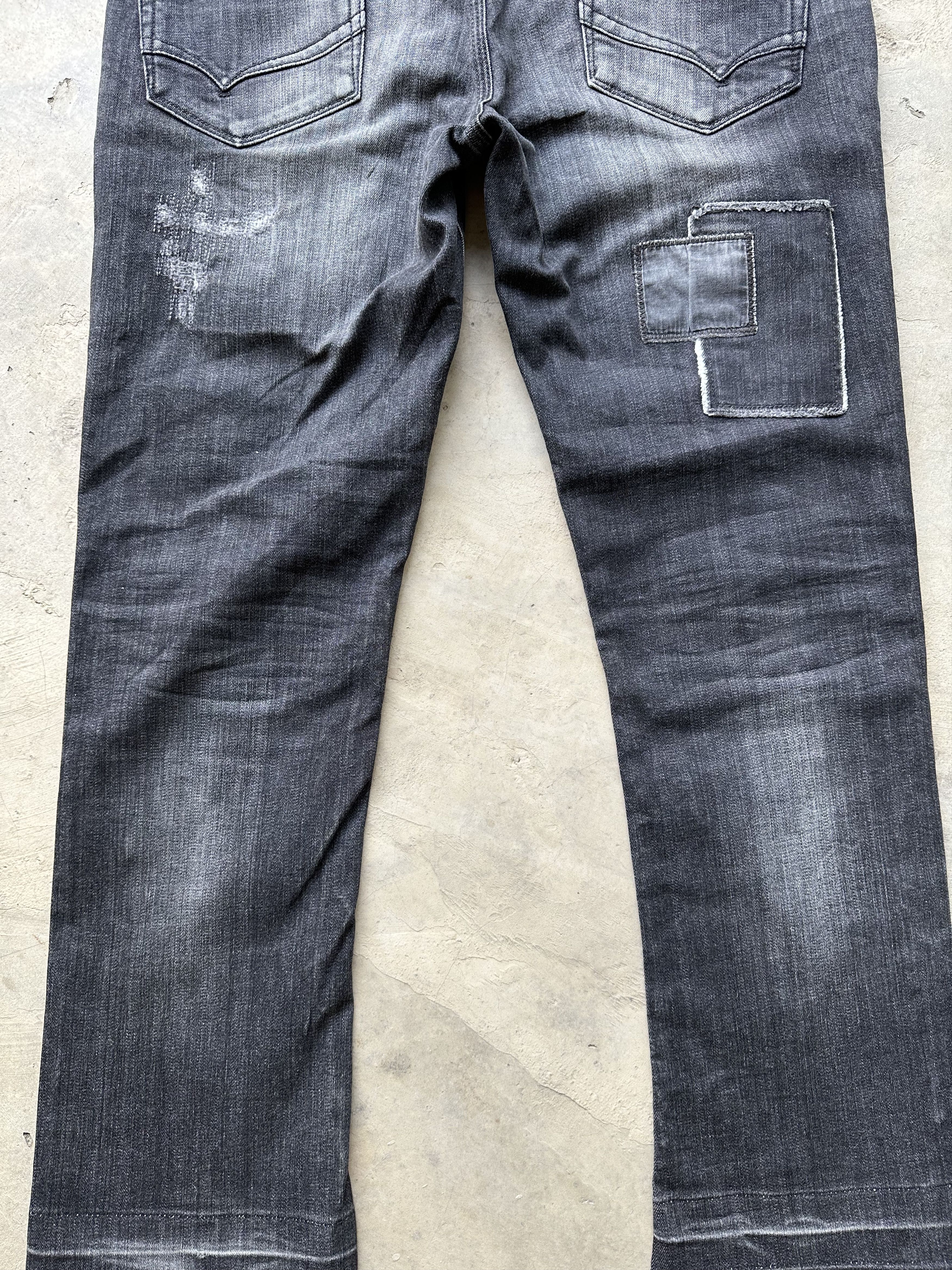 Nicole Club Japanese Brand NCFM Distressed Patchwork Denim Released Hem Size US 35 - 9 Thumbnail