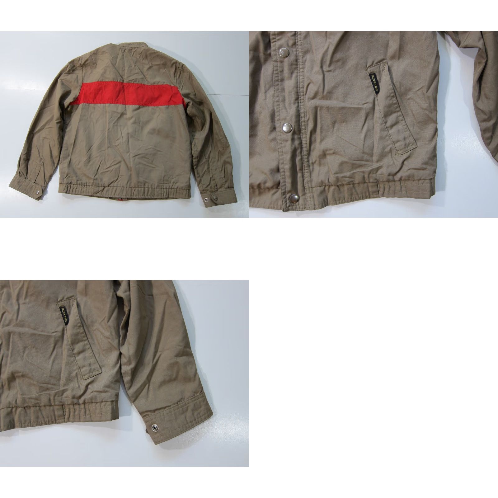 Vintage Pacific Trail Windbreaker Jacket Mens S Brown Red Zip Pocket Cotton 80s 90s Art Vintage Size US S / EU 44-46 / 1 - 8 Thumbnail