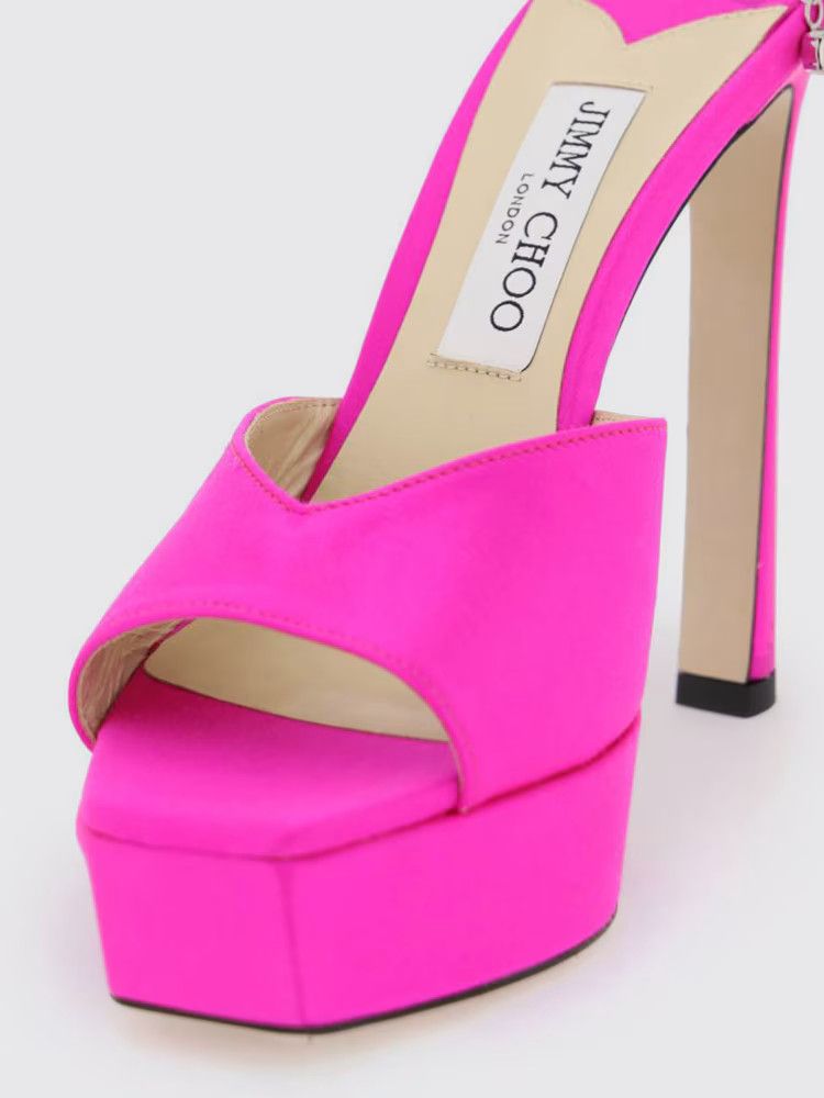 Jimmy Choo o1y0326 Sandals in Fuchsia Size US 7 / IT 37 - 3 Thumbnail