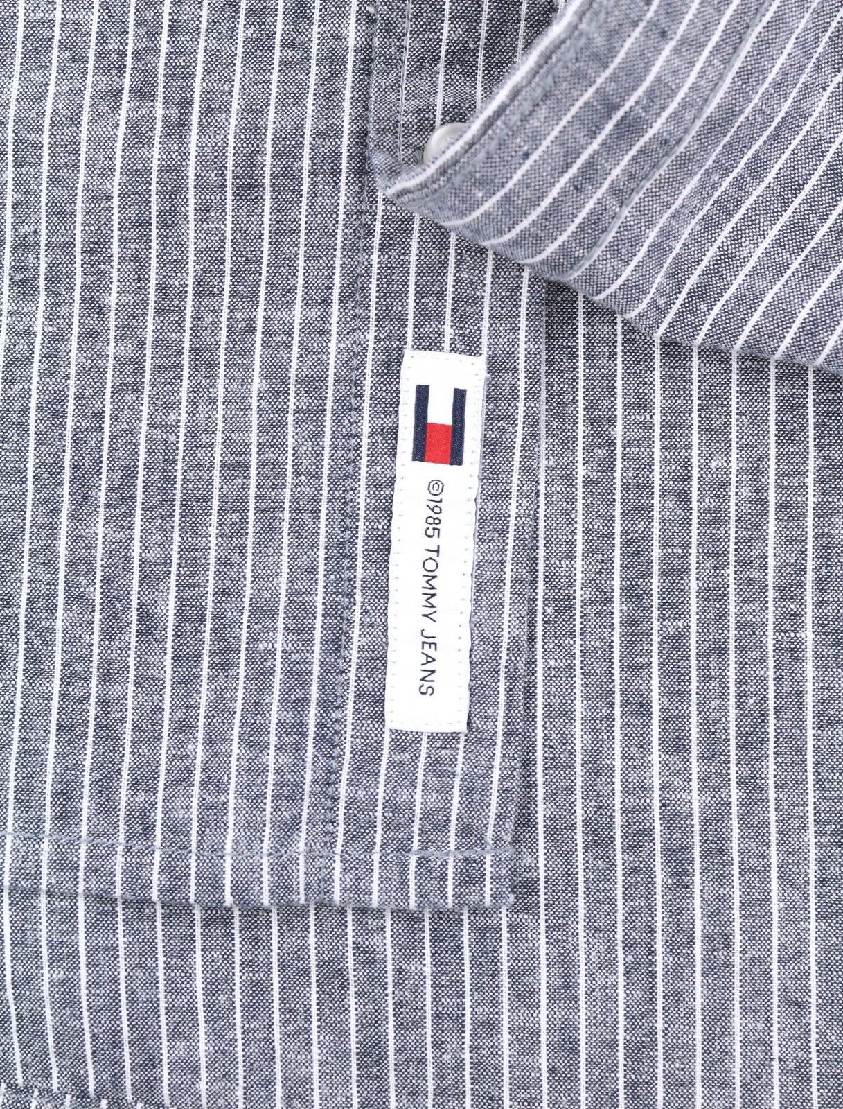 Tommy Hilfiger LINEN MIX L Blue Mandarin Striped 87683 Size US L / EU 52-54 / 3 - 8 Thumbnail