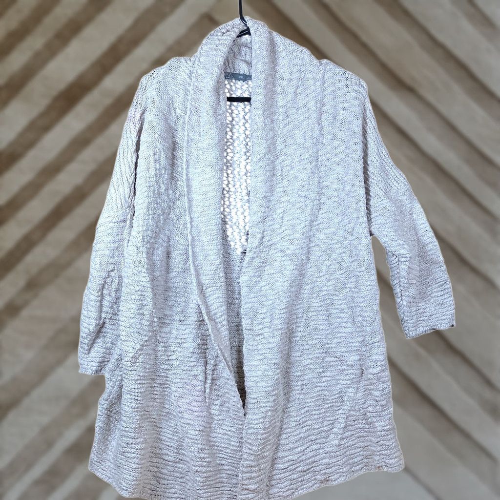 Prana prAna Womens Sweater Open-Knit Cardigan Tan 100% Cotton M/L Geometric Knit Casual Warmth Boho Vintage? Size M / US 6-8 / IT 42-44 - 1 Thumbnail