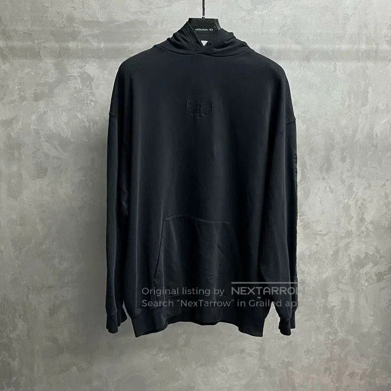 Balenciaga Balenciaga Black Logo Embroidered Hoodie. Size US L / EU 52-54 / 3 - 1 Thumbnail