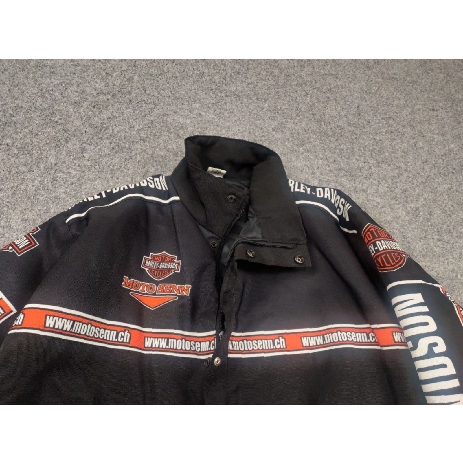 Harley Davidson VINTAGE Harley-Davidson Racing Black Jacket Bomber Moto Bike All Logo Y2K Style Size US S / EU 44-46 / 1 - 4 Thumbnail