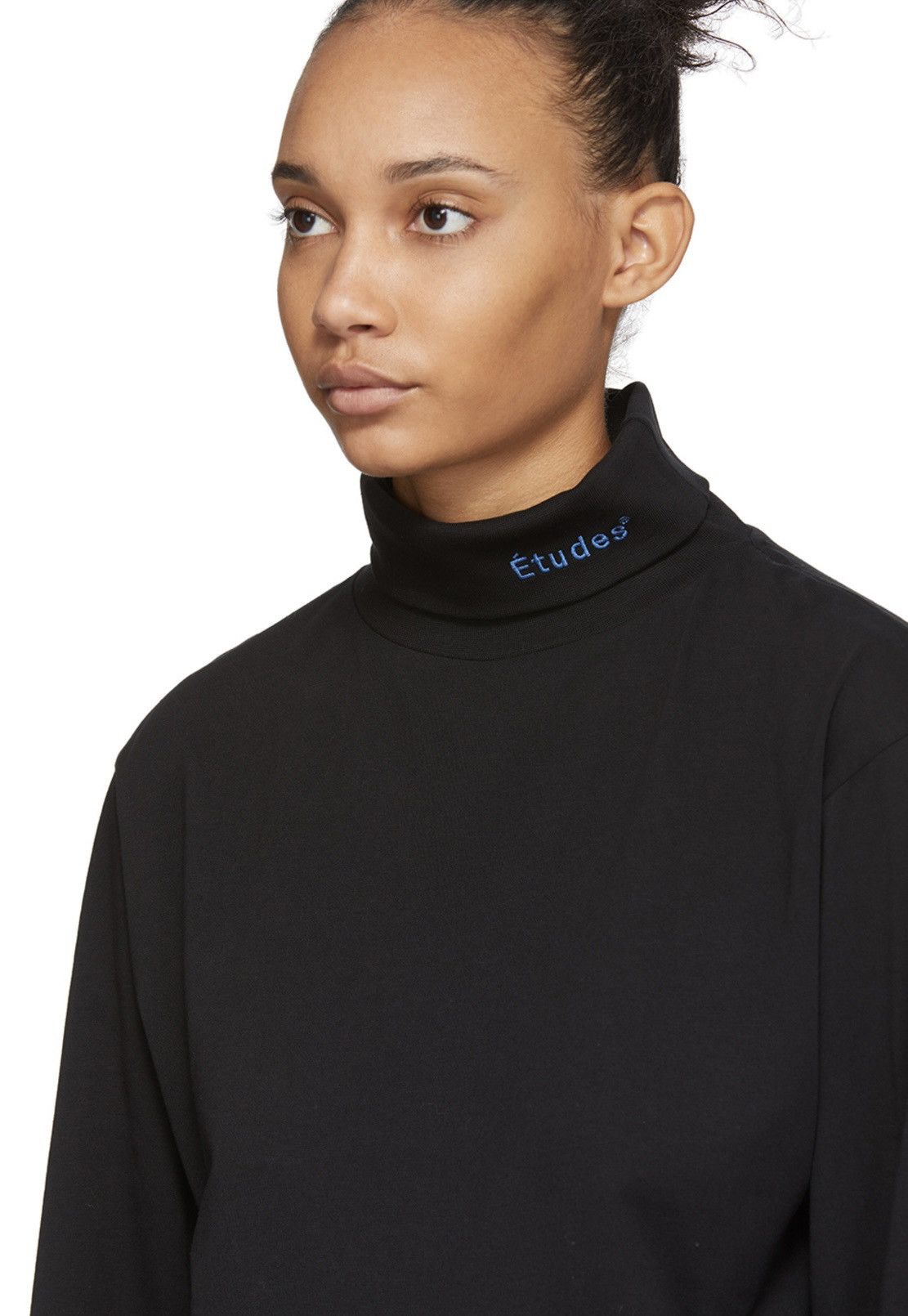 image of Etudes Black Award Turtleneck Long Sleeve Shirt Medium, Men's