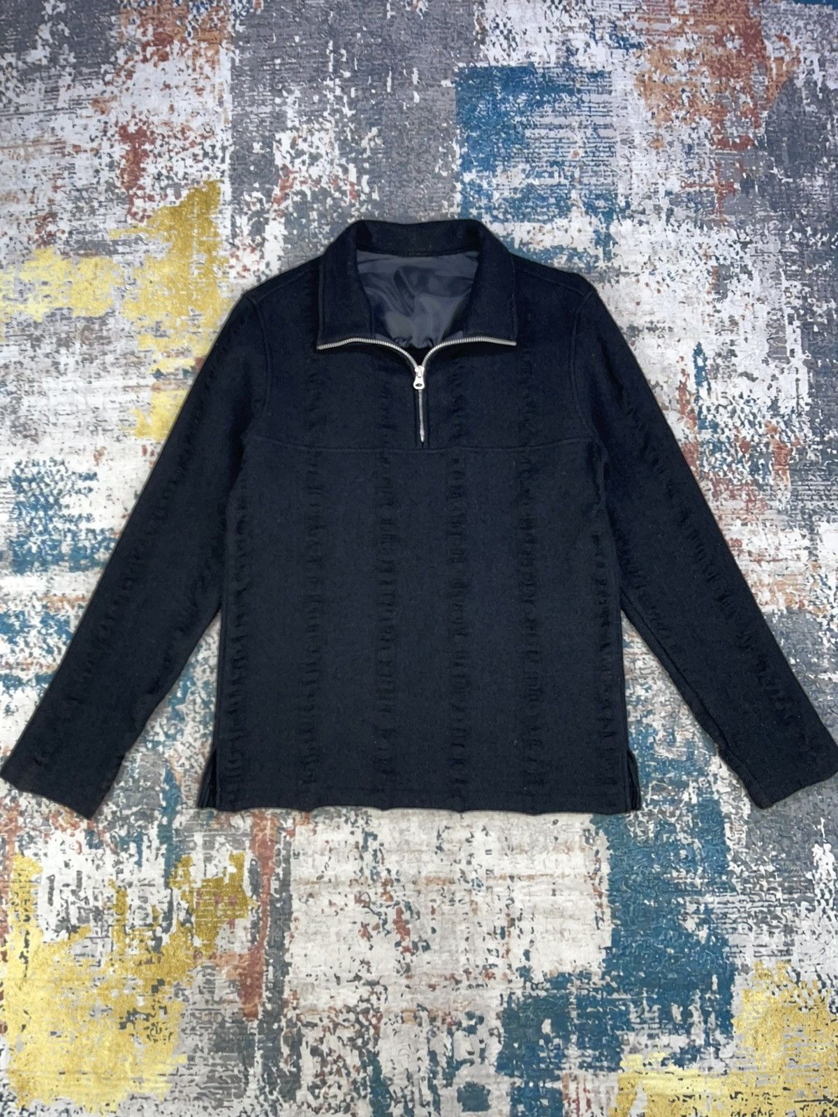 Boycott Issey Miyake Boycott Quarter Zip Wave Knit Pull Over Size US S / EU 44-46 / 1 - 2 Thumbnail