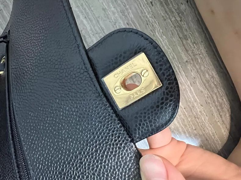 Chanel ChanelCF medium size black gold caviar cowhide cross-body b Size ONE SIZE - 9 Thumbnail