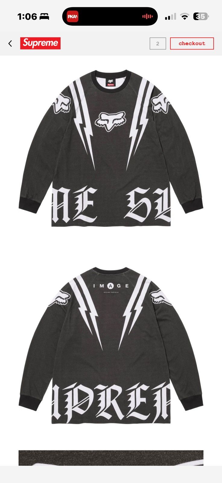Supreme Supreme fox long sleeve shirt black medium Size US M / EU 48-50 / 2 - 1 Thumbnail