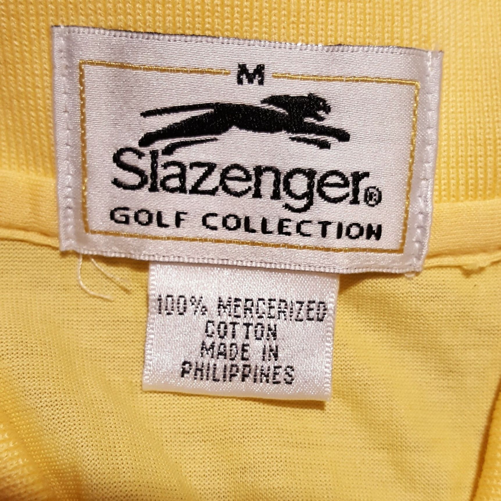 Vintage VINTAGE Slazenger Polo Shirt Mens Short Sleeve Yellow Golf Tennis 90s Retro Knit Cotton Size M Size US M / EU 48-50 / 2 - 5 Thumbnail