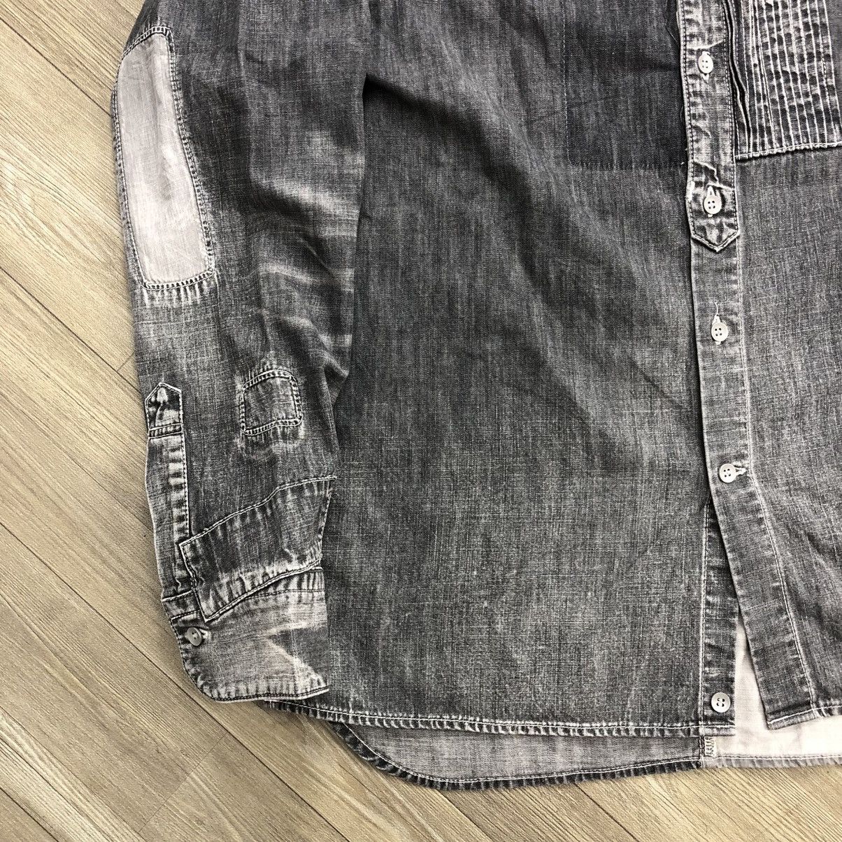 Maison MIHARA YASUHIRO Vintage Mihara Yasuhiro Sashiko Patchwork Washed Denim Shirt Size US L / EU 52-54 / 3 - 12 Thumbnail