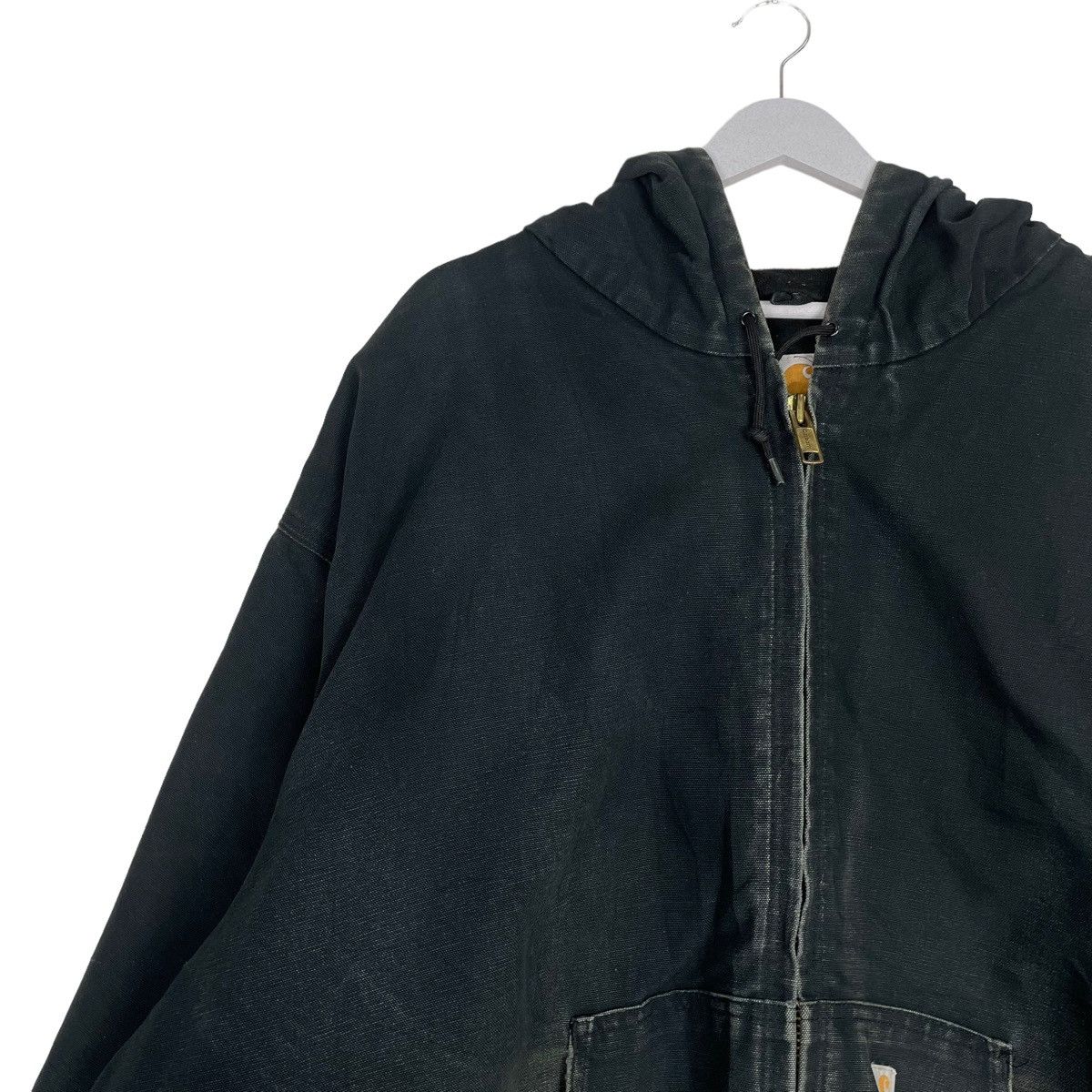 Carhartt × Vintage 💥90s CARHARTT J140 JACKET HOODIE SUNFADED BLACK Size US XXL / EU 58 / 5 - 6 Thumbnail