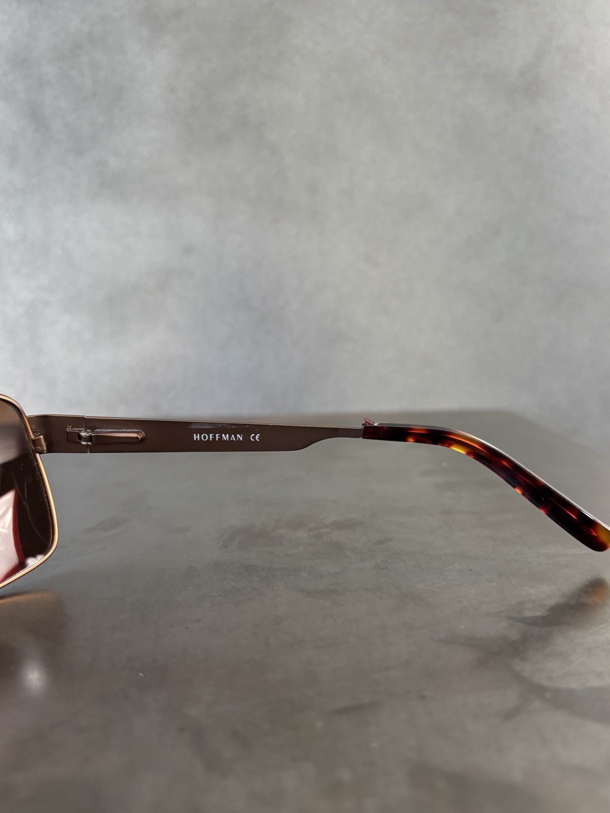 Designer Hoffman Sunglasses Aviators Bronze Metal Wrap Shield 90s Size ONE SIZE - 13 Thumbnail