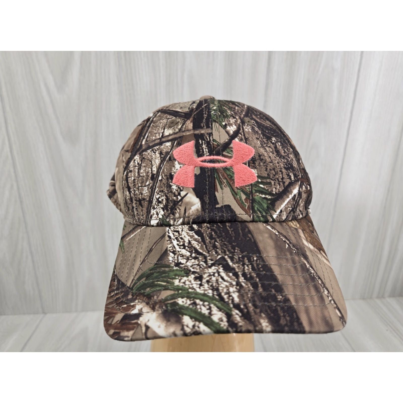 Under Armour VINTAGE Under Armour Pink Logo Camo Hat Womens Adjustable Strapback Brown By UA Womens Adjustable Pink Logo Camo Hat Size ONE SIZE - 3 Thumbnail