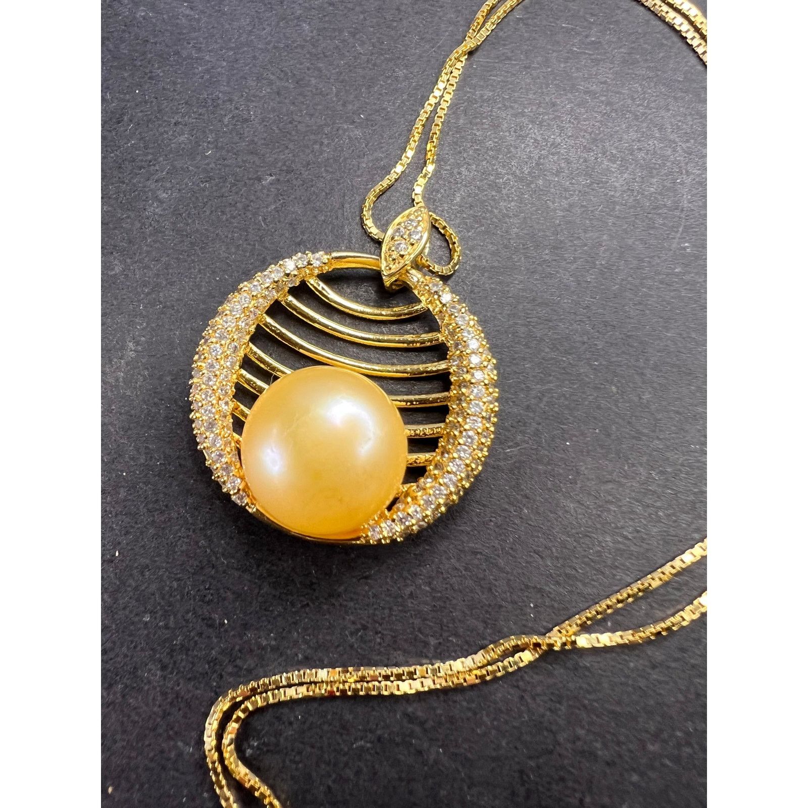 Other Golden cultured pearl pendant in gold over sterling silver Size ONE SIZE - 10 Thumbnail