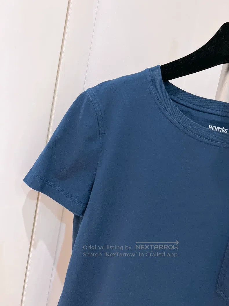 Hermes Hermes Dark blue single pocket short sleeve Size XS / US 0-2 / IT 36-38 - 3 Thumbnail