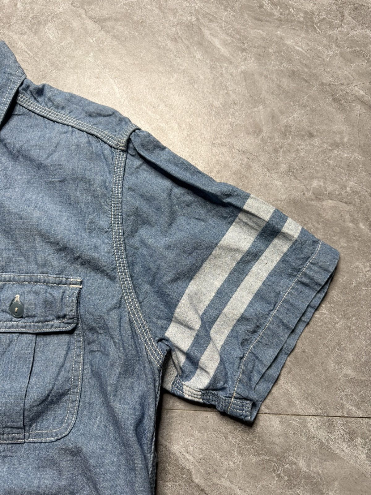 Momotaro Jeans Momotaro Pink Selvedge Lightweight Chambray Shirt Size US XL / EU 56 / 4 - 3 Thumbnail