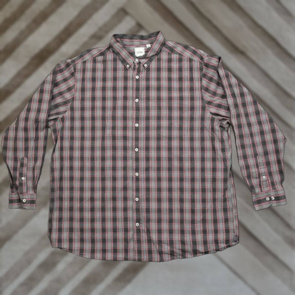 Vintage VINTAGE Rowm Shirt Mens 3XT 3XL Tall Button-Down Cotton Plaid Grey Red Casual Size US XXL / EU 58 / 5 - 1 Thumbnail