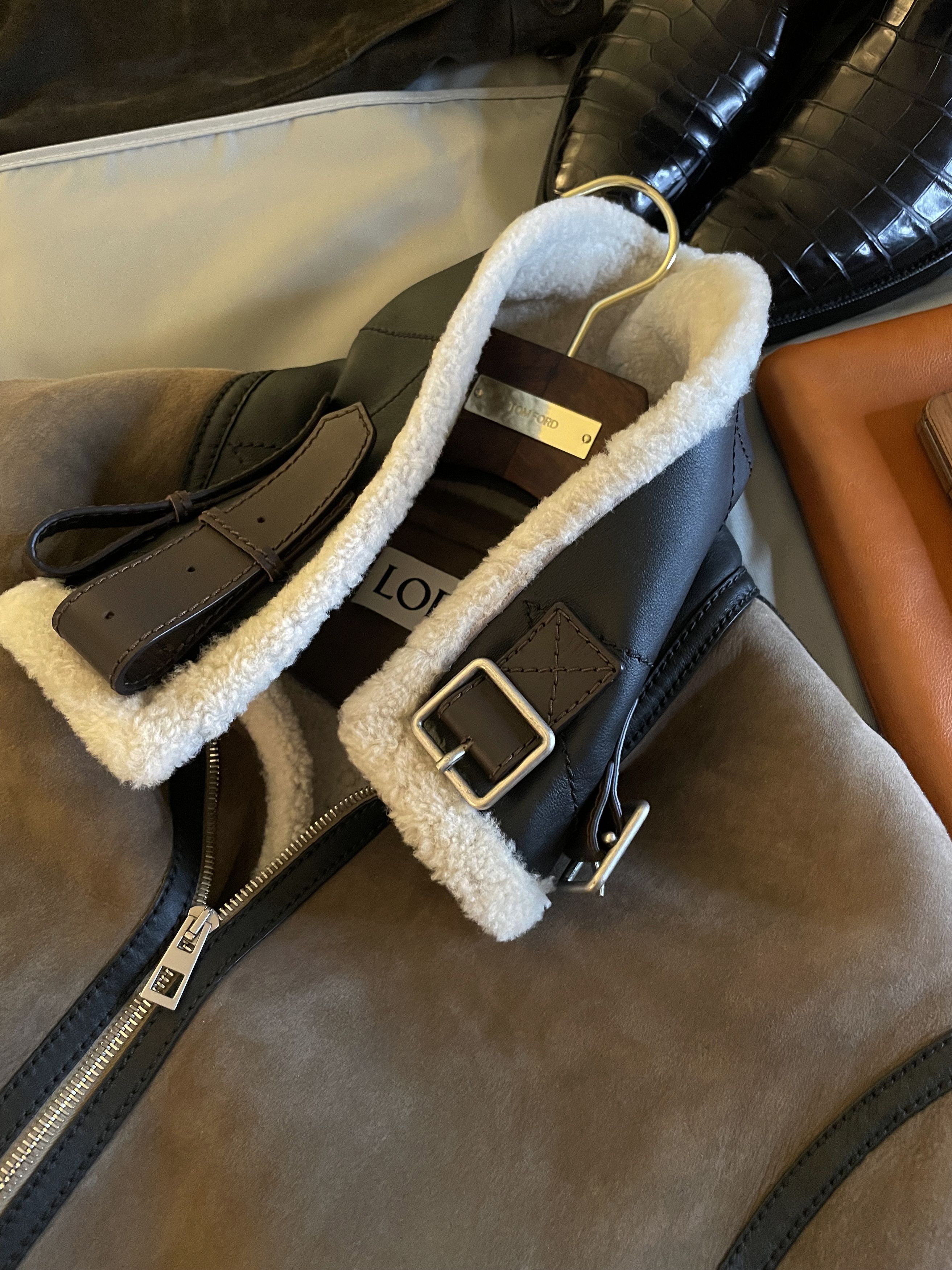 Loewe Coveted Rare $7,000 w/tax Suede Shearling Aviator Jacket Size US M / EU 48-50 / 2 - 1 Thumbnail