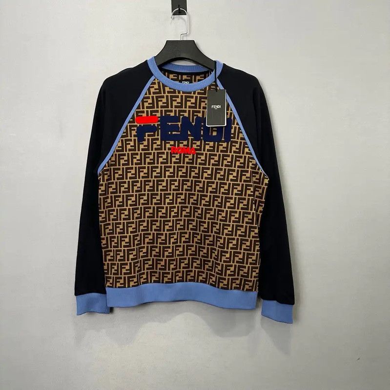Fendi Fendi Blue Cotton Men's Sweatshirt 0089 Size US L / EU 52-54 / 3 - 1 Thumbnail
